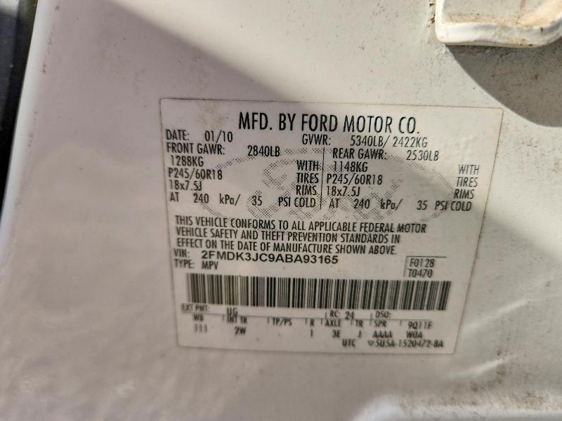Продаж на аукціоні авто 2010 Ford Edge, vin: 2FMDK3JC9ABA93165, номер лоту: 46405616