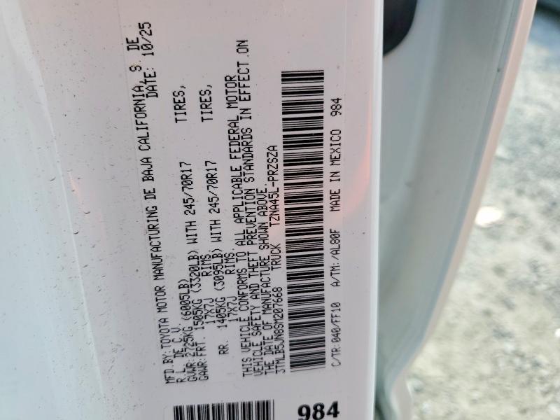 79760405 :رقم المزاد ، 3TMLB5JN8SM207668 vin ، 2025 Toyota Tacoma مزاد بيع