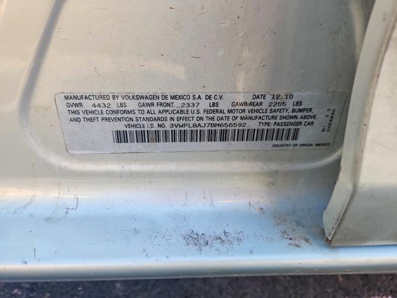 47728976 :رقم المزاد ، 3VWPL8AJ7BM656592 vin ، 2011 Volkswagen Jetta مزاد بيع