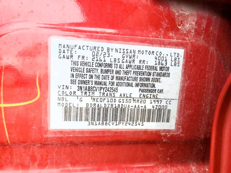 2023 Nissan Sentra მანქანა იყიდება აუქციონზე, vin: 3N1AB8CV1PY242545, აუქციონის ნომერი: 47905386