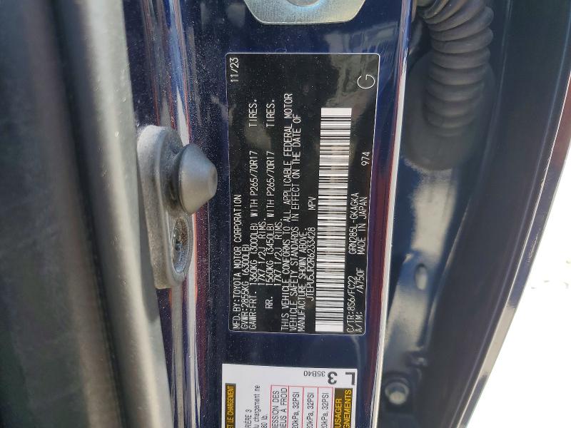 2024 Toyota 4runner მანქანა იყიდება აუქციონზე, vin: JTEPU5JR2R6233428, აუქციონის ნომერი: 47889156