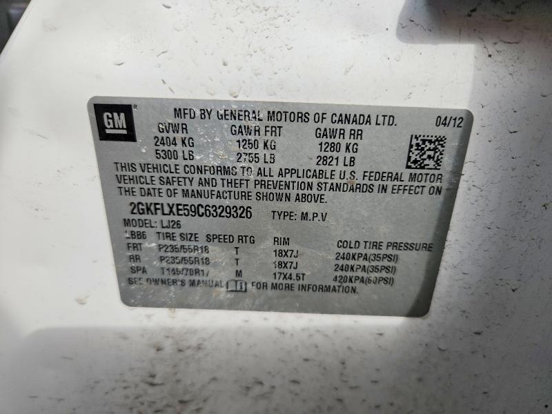 2012 Gmc Terrain მანქანა იყიდება აუქციონზე, vin: 2GKFLXE59C6329326, აუქციონის ნომერი: 47030356