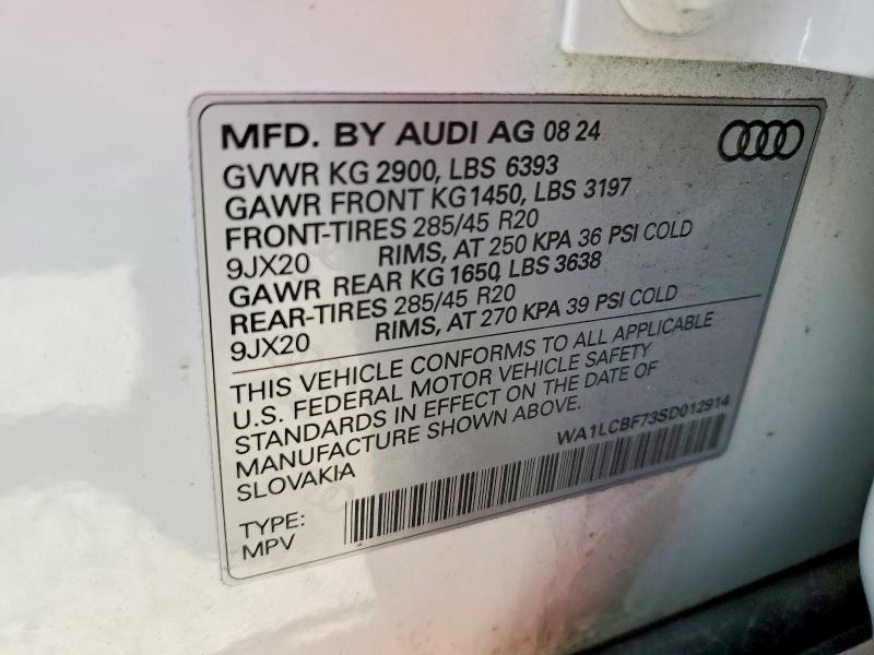 79610465 :رقم المزاد ، WA1LCBF73SD012914 vin ، 2025 Audi Q7 مزاد بيع
