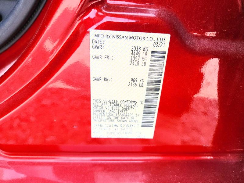 Aukcja sprzedaży 2021 Nissan Altima, vin: 1N4BL4CW1MN376017, numer aukcji: 47901816
