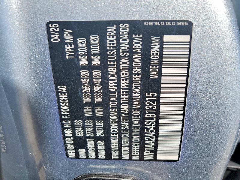 Продажа на аукционе авто 2025 Porsche Macan, vin: WP1AA2A54SLB13215, номер лота: 45807146