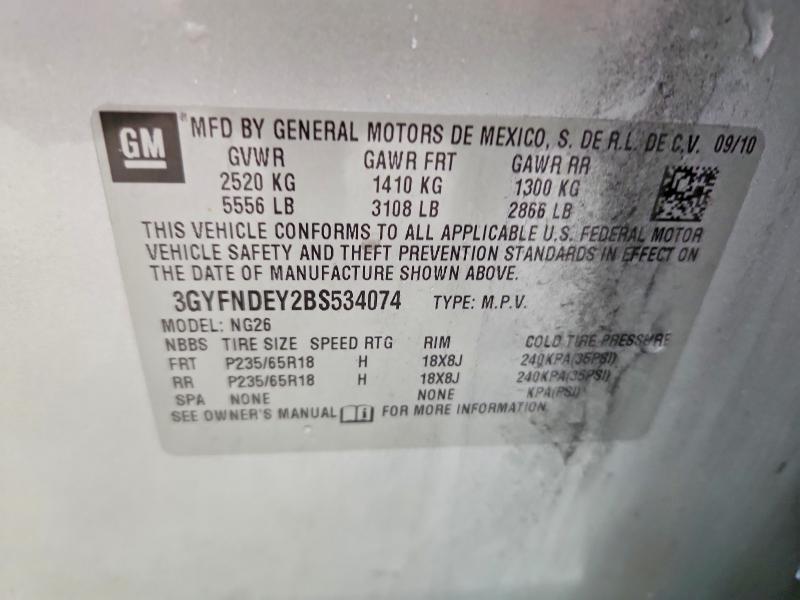 Aukcja sprzedaży 2011 Cadillac Srx, vin: 3GYFNDEY2BS534074, numer aukcji: 45938436