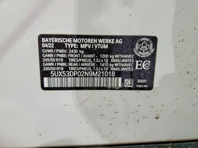 Продаж на аукціоні авто 2022 Bmw X3, vin: 5UX53DP02N9M21018, номер лоту: 79664215