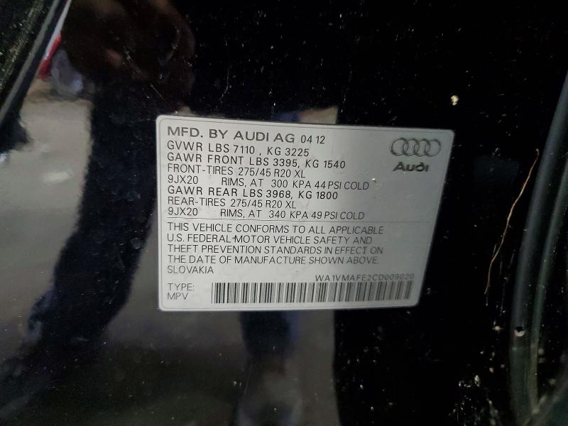 Продажа на аукционе авто 2012 Audi Q7, vin: WA1VMAFE2CD009020, номер лота: 48310596