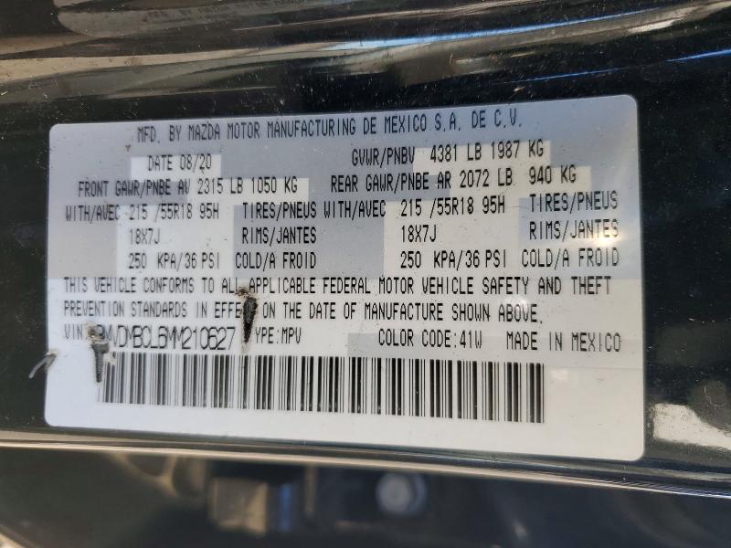 2021 Mazda Cx-30 მანქანა იყიდება აუქციონზე, vin: 3MVDMBCL6MM210627, აუქციონის ნომერი: 41764866