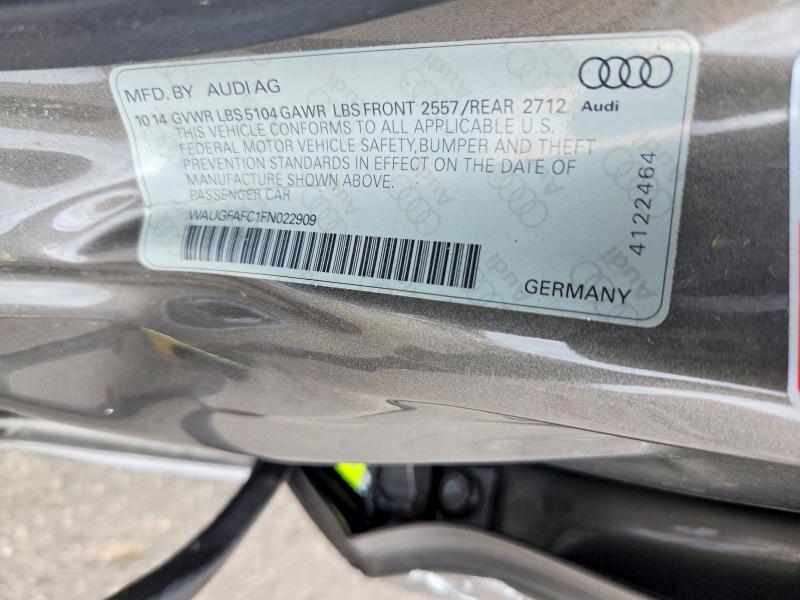 2015 Audi A6 მანქანა იყიდება აუქციონზე, vin: WAUGFAFC1FN022909, აუქციონის ნომერი: 47597716