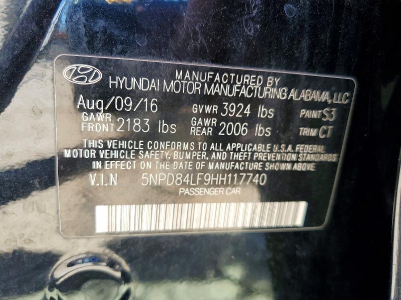 Продажа на аукционе авто 2017 Hyundai Elantra, vin: 5NPD84LF9HH117740, номер лота: 47195166