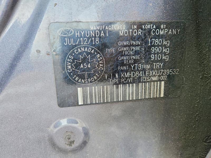Aukcja sprzedaży 2019 Hyundai Elantra, vin: KMHD84LFXKU739532, numer aukcji: 99899905