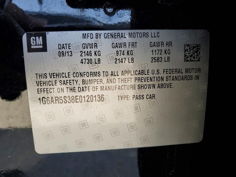 2014 Cadillac Cts მანქანა იყიდება აუქციონზე, vin: 1G6AR5S38E0120136, აუქციონის ნომერი: 41670156