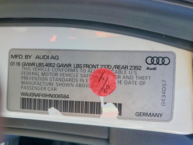 Aukcja sprzedaży 2017 Audi A4, vin: WAUGNAF49HN006584, numer aukcji: 47065586