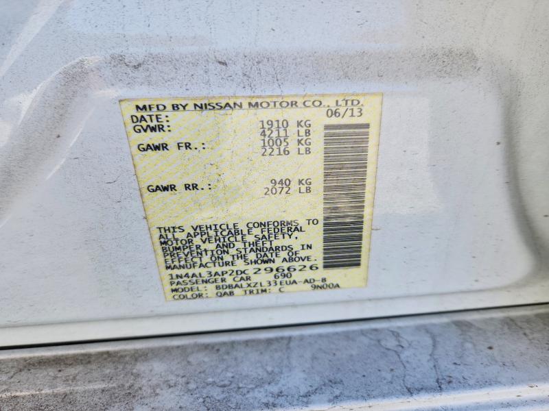 45772926 :رقم المزاد ، 1N4AL3AP2DC296626 vin ، 2013 Nissan Altima مزاد بيع