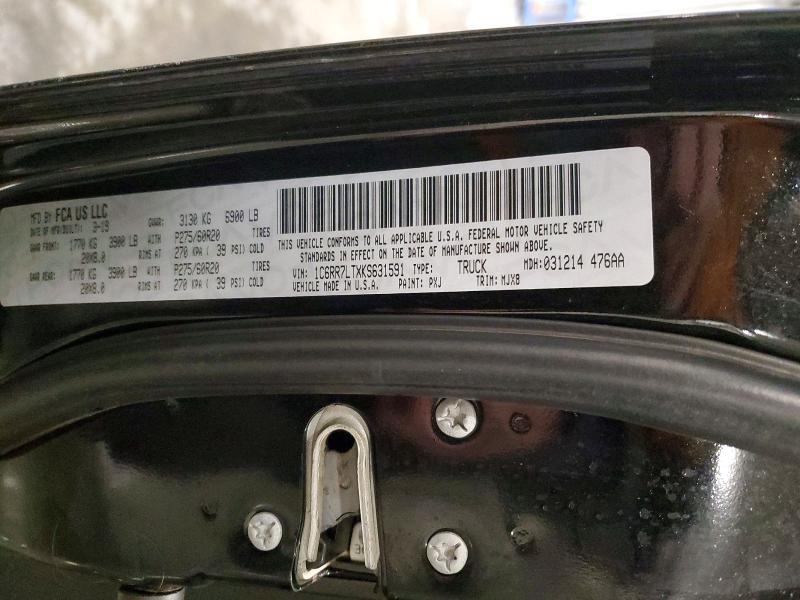 46332416 :رقم المزاد ، 1C6RR7LTXKS631591 vin ، 2019 Ram 1500 Classic مزاد بيع