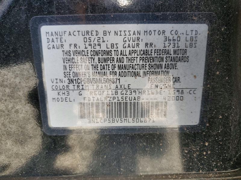 Продаж на аукціоні авто 2021 Nissan Kicks, vin: 3N1CP5BV5ML506871, номер лоту: 47892226