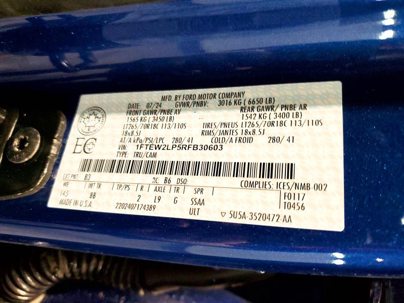 Продаж на аукціоні авто 2024 Ford F150, vin: 1FTEW2LP5RFB30603, номер лоту: 47225686
