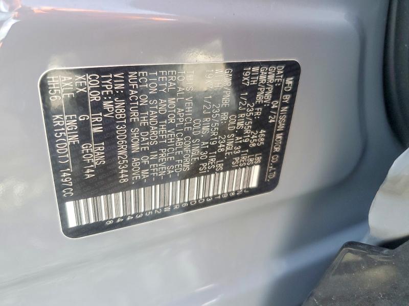 2024 Nissan Rogue მანქანა იყიდება აუქციონზე, vin: JN8BT3DD6RW253448, აუქციონის ნომერი: 41608816
