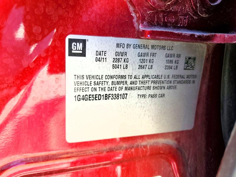 Продажа на аукционе авто 2011 Buick Lacrosse, vin: 1G4GE5ED1BF338107, номер лота: 79424125