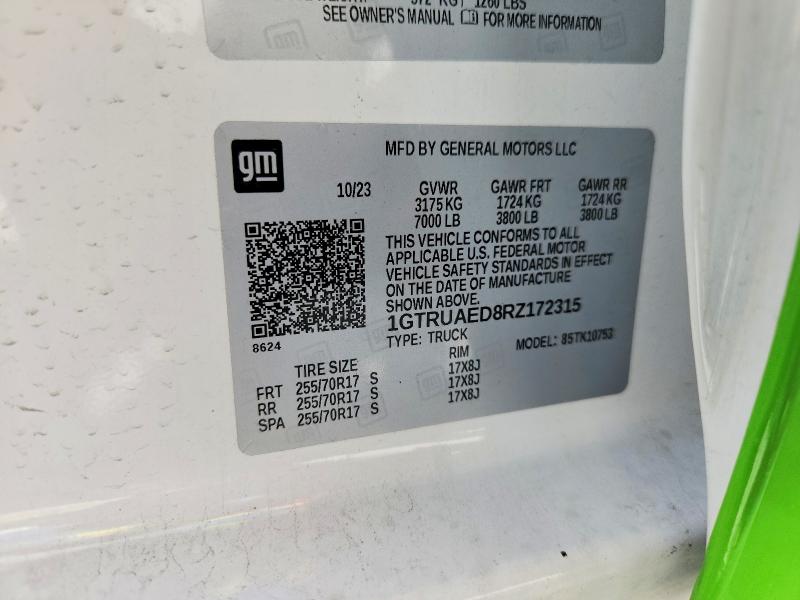 Aukcja sprzedaży 2024 Gmc Sierra, vin: 1GTRUAED8RZ172315, numer aukcji: 46107546