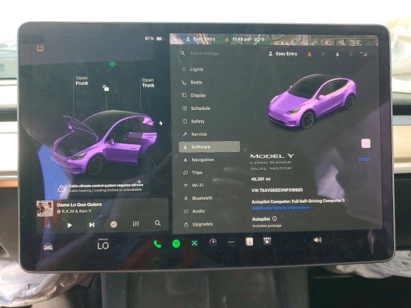 Продажа на аукционе авто 2022 Tesla Model Y, vin: 7SAYGDEEXNF318925, номер лота: 47650766