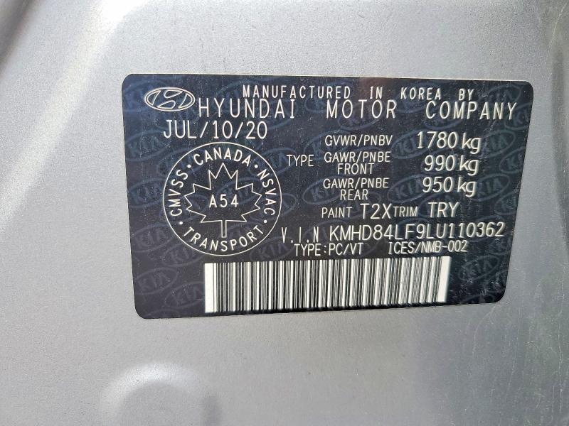 Продажа на аукционе авто 2020 Hyundai Elantra, vin: KMHD84LF9LU110362, номер лота: 47937196