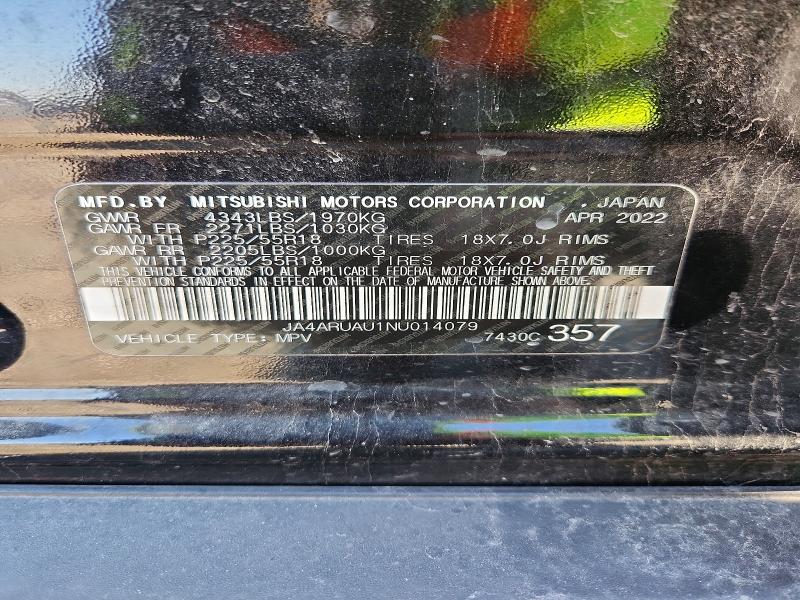 Продаж на аукціоні авто 2022 Mitsubishi Outlander Sport, vin: JA4ARUAU1NU014079, номер лоту: 41643996
