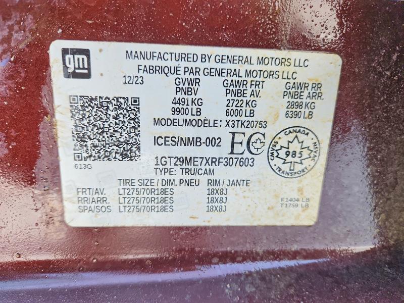 Aukcja sprzedaży 2024 Gmc Sierra, vin: 1GT29ME7XRF307603, numer aukcji: 79371145