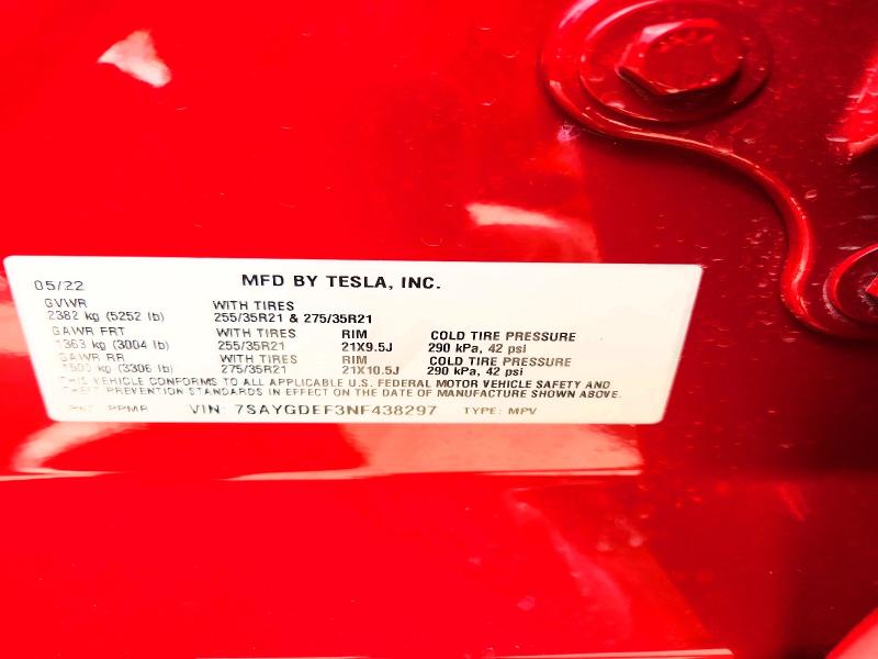 Продажа на аукционе авто 2022 Tesla Model Y, vin: 7SAYGDEF3NF438297, номер лота: 79648715