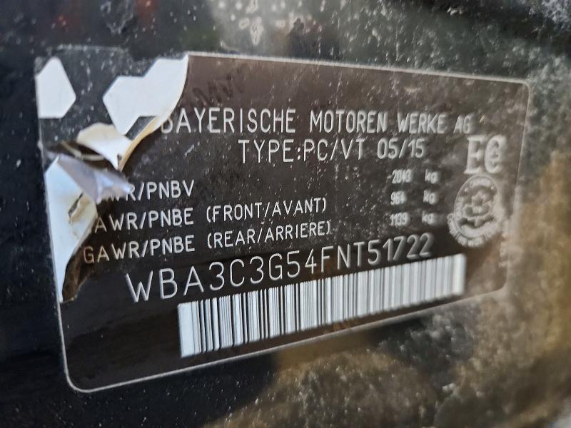Продажа на аукционе авто 2015 Bmw 320, vin: WBA3C3G54FNT51722, номер лота: 45831226
