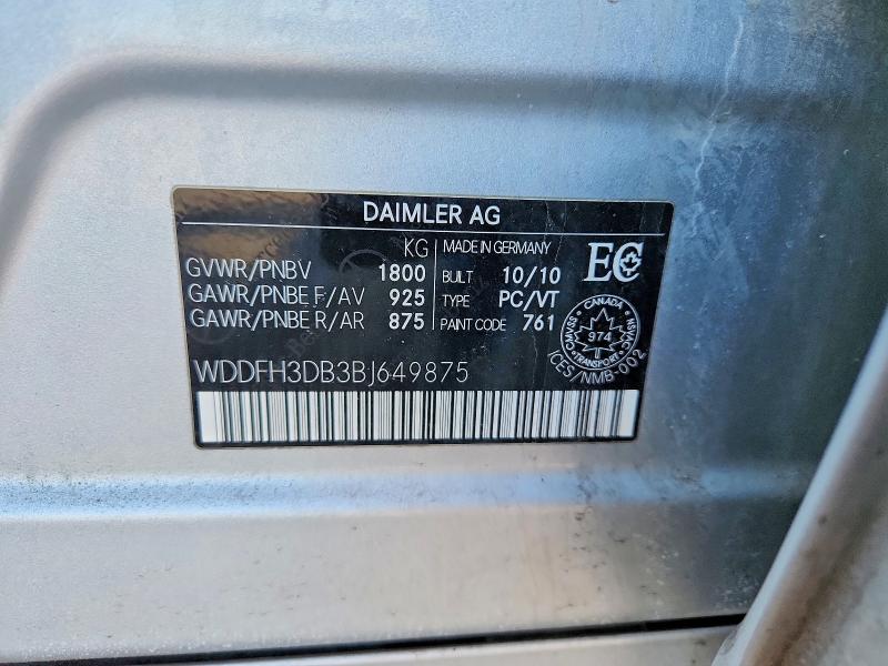 Aukcja sprzedaży 2011 Mercedes Benz B200, vin: WDDFH3DB3BJ649875, numer aukcji: 79444185