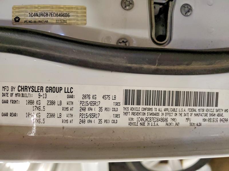 2014 Jeep Patriot მანქანა იყიდება აუქციონზე, vin: 1C4NJRCB7ED649606, აუქციონის ნომერი: 47197666