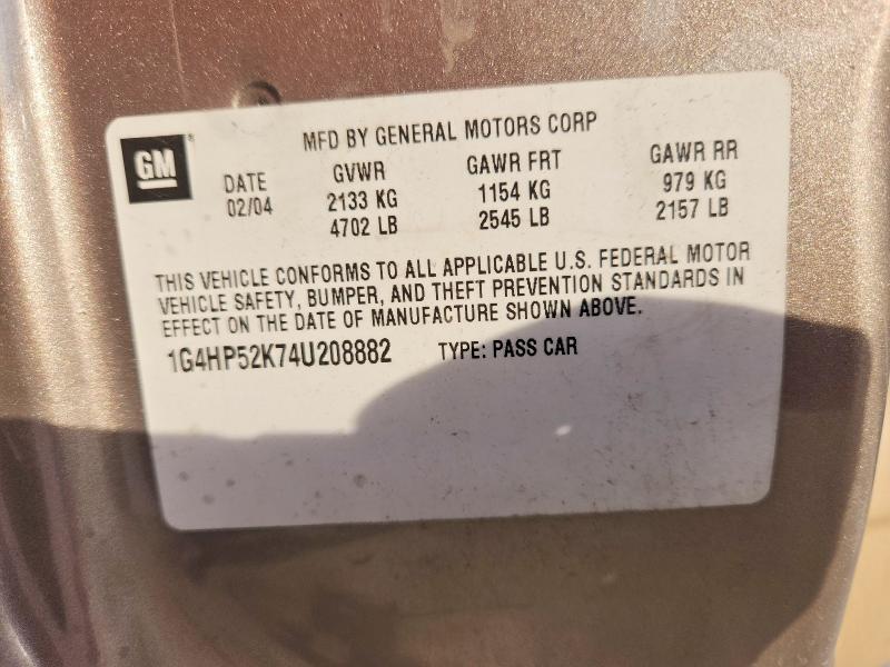 47178826 :رقم المزاد ، 1G4HP52K74U208882 vin ، 2004 Buick Lesabre مزاد بيع