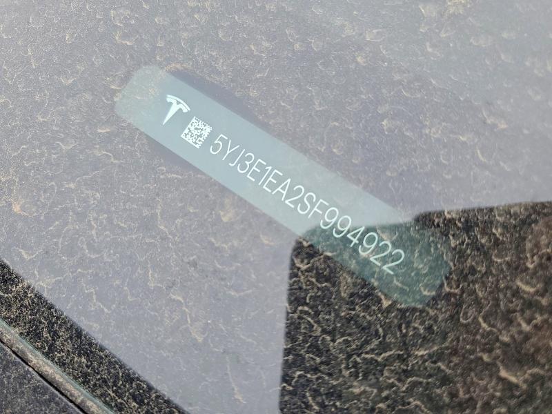 2025 Tesla Model 3 მანქანა იყიდება აუქციონზე, vin: 5YJ3E1EA2SF994922, აუქციონის ნომერი: 46349036