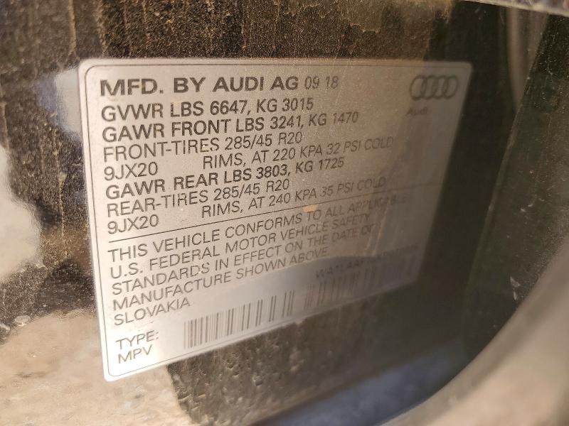 Aukcja sprzedaży 2019 Audi Q7, vin: WA1LAAF78KD010026, numer aukcji: 41720096