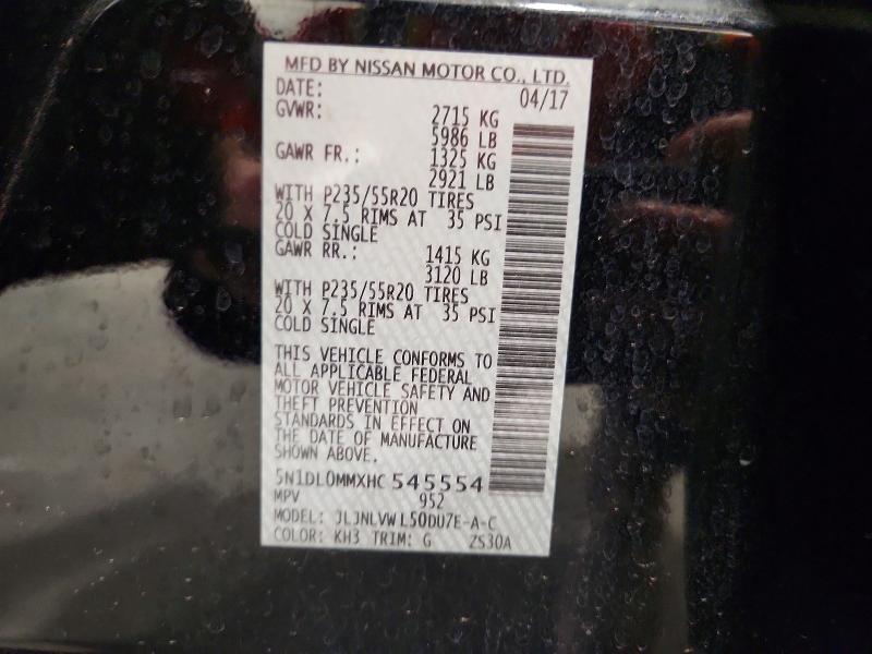 79390775 :رقم المزاد ، 5N1DL0MMXHC545554 vin ، 2017 Infiniti Qx60 مزاد بيع