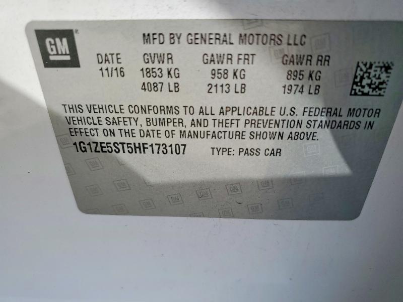 2017 Chevrolet Malibu მანქანა იყიდება აუქციონზე, vin: 1G1ZE5ST5HF173107, აუქციონის ნომერი: 47219766