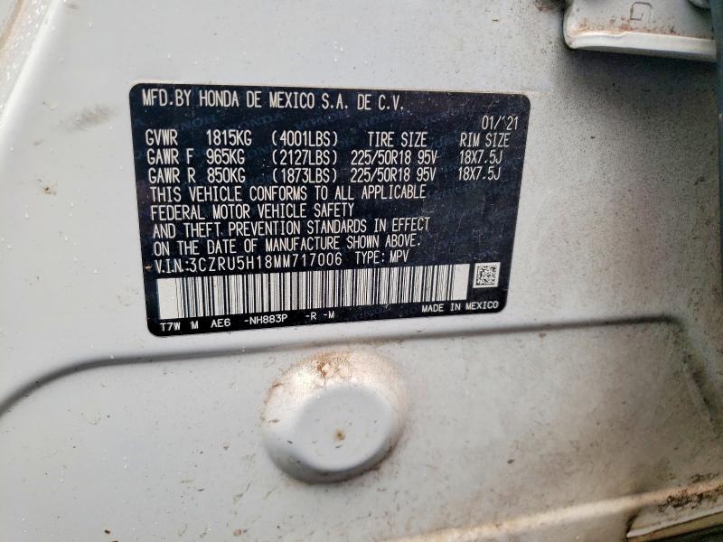 79560775 :رقم المزاد ، 3CZRU5H18MM717006 vin ، 2021 Honda Hr-v مزاد بيع