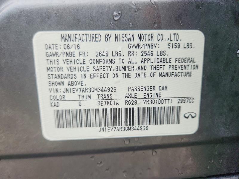 Aukcja sprzedaży 2016 Infiniti Q50, vin: JN1EV7AR3GM344926, numer aukcji: 79803145