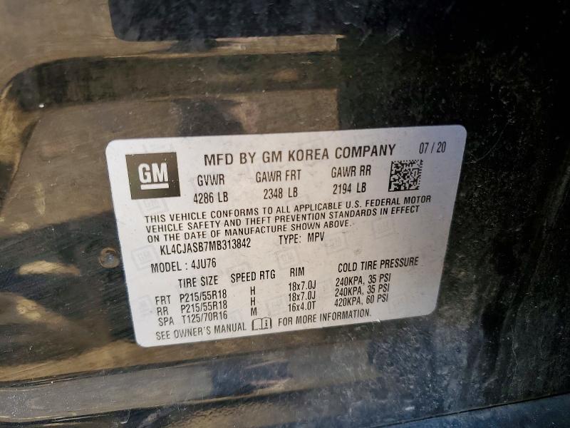 Aukcja sprzedaży 2021 Buick Encore, vin: KL4CJASB7MB313842, numer aukcji: 46764036