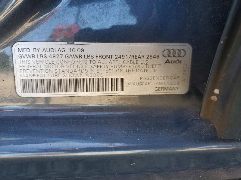 Aukcja sprzedaży 2010 Audi A4, vin: WAUBFAFL7AN025056, numer aukcji: 96747235