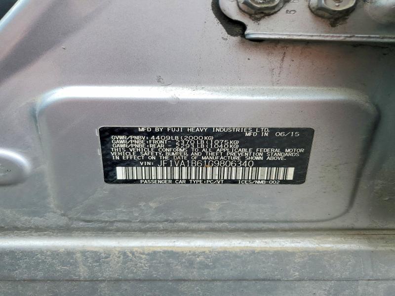 Aukcja sprzedaży 2016 Subaru Wrx, vin: JF1VA1B61G9806340, numer aukcji: 79966825