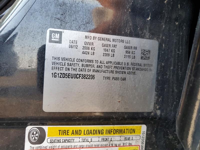 47694346 :رقم المزاد ، 1G1ZD5EU0CF382206 vin ، 2012 Chevrolet Malibu مزاد بيع