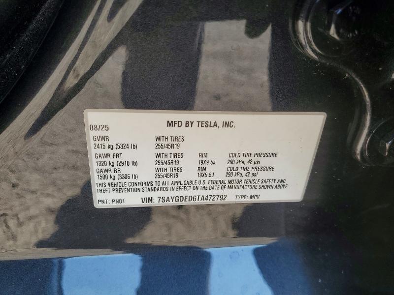 Продажа на аукционе авто 2026 Tesla Model Y, vin: 7SAYGDED6TA472792, номер лота: 46941416