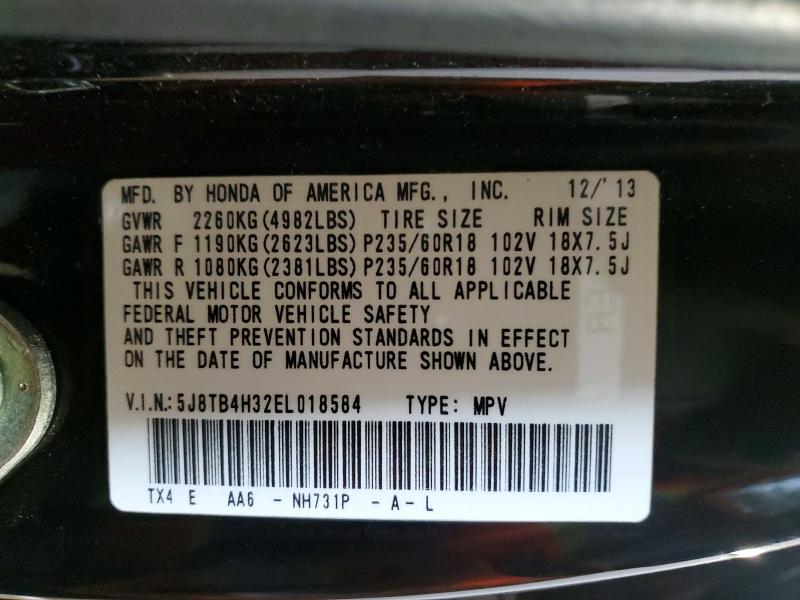 2014 Acura Rdx მანქანა იყიდება აუქციონზე, vin: 5J8TB4H32EL018584, აუქციონის ნომერი: 42079916