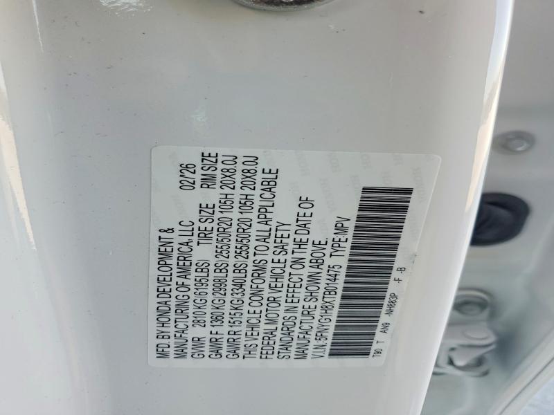 Aukcja sprzedaży 2026 Honda Pilot, vin: 5FNYG1H8XTB014475, numer aukcji: 47800016