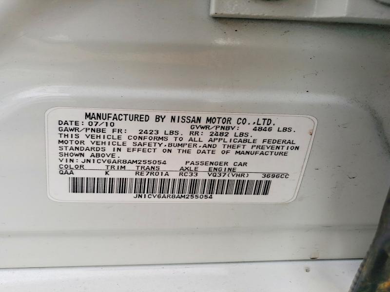 Aukcja sprzedaży 2010 Infiniti G37 Sedan, vin: JN1CV6AR8AM255054, numer aukcji: 46558666