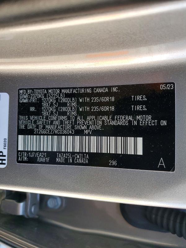 Aukcja sprzedaży 2024 Lexus Nx 350, vin: 2T2GGCEZ7RC036043, numer aukcji: 45820986