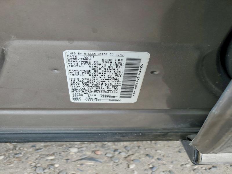 Продажа на аукционе авто 2011 Nissan Murano, vin: JN8AZ1MU6BW061564, номер лота: 41654796